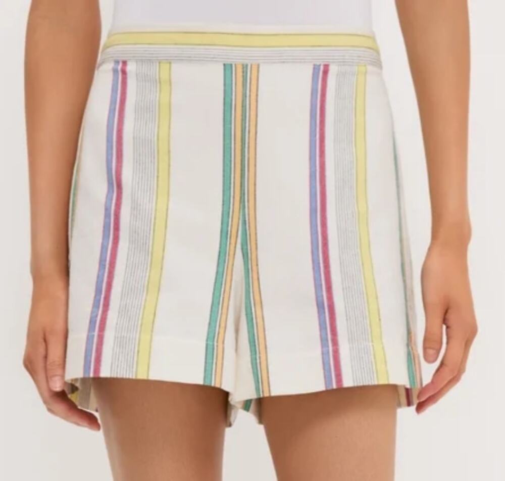 Tuckernuck Isla Stripe Anchor Shorts 100% Cotton Pull On Multicolor Size Small